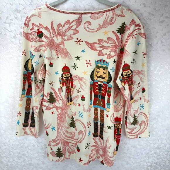 Cactus Bay Holiday Nutcracker Long Sleeve Tee Shirt with Rhinestones Size M - Picture 2 of 13